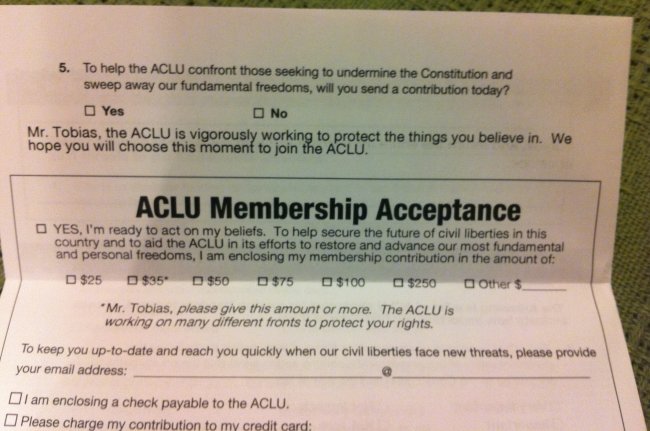 [Picture: ACLU survey mailing: interior final page]