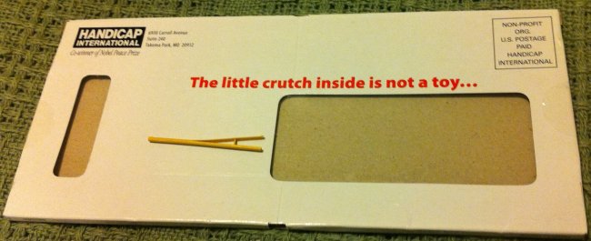[Picture: 'Crutch' mailing]